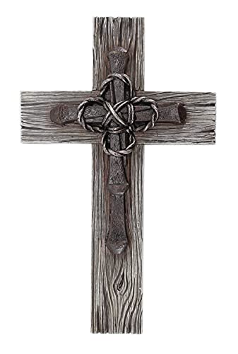 Comfy Hour Cross Cross On The Wall Collection Kunst-Holz-Design, Industriestil, Nagel- und Drahtkreuz, Braun Cover