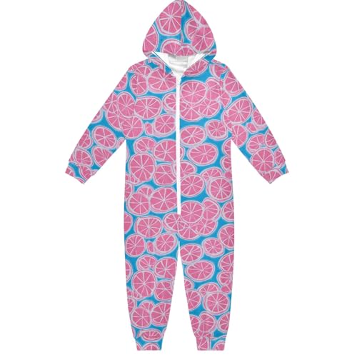 CHIFIGNO Lemon Slices - Mameluco unisex con capucha para niños y niñas, de 7 a 8 años