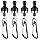 SHACHENH 4 Stück Magnethaken Extra Stark, Magnethaken Camping Magnet Haken, Schwarz Magnet mit Haken, Magnetische Haken mit Karabiner, Magnethalterung für Camping Garage Küche Büro Badezimmer
