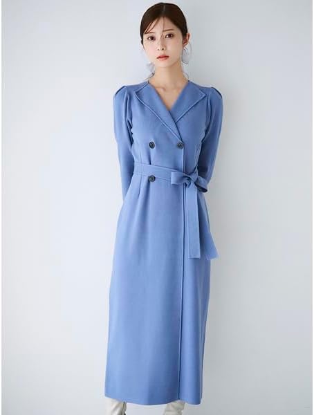 Amazon.co.jp: [セルフォード] トレンチ風ニットタイトワンピース