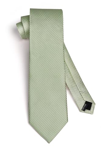 Image of HISDERN Mens Ties Plaid Tie and Pocket Square Set Classic Woven Formal Checkered Neckties & Handkerchief Wedding Party