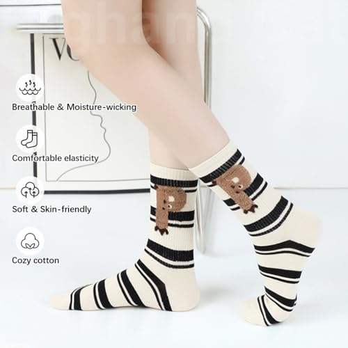 Image of IIG 5 Pairs Womens Novelty Cute Crew Socks Colorful Funny Ankle Socks Gifts for Womens Socks