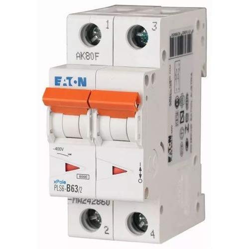 Interruptor automático de 63A Eaton PLS6 de 2 polos con curva C magnetotérmico
