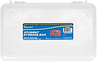 Vista 11 de Craft County Caja de lápices transparente Caja de utilidad de doble cara Organizador de suministros de oficina Azul