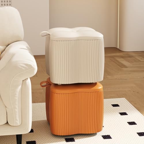 Pouf de rangement cube 30,5 cm en polyuréthane chic pour optimiser le salon