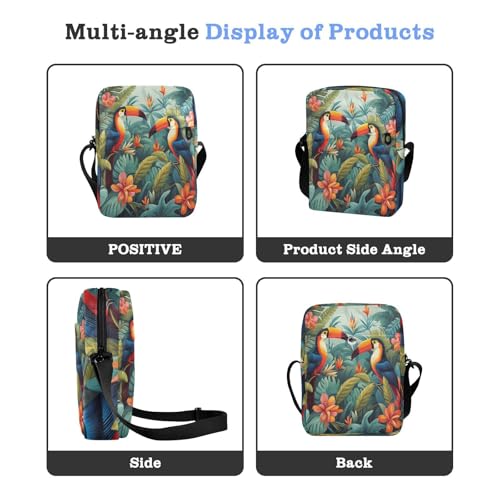 small messenger bag for men Shoulder Bag For Woman Womens Crossbody Purses Adjustable Strap for School School- Tropical Teal Green4
