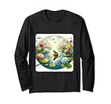 Colorful Water Lilies Dragonflies Whimsy