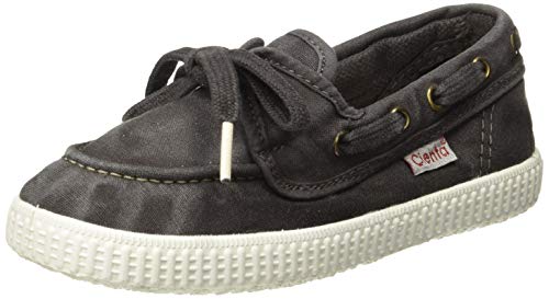 Chaussures enfant légères mocassins souples en tissu noir Cienta