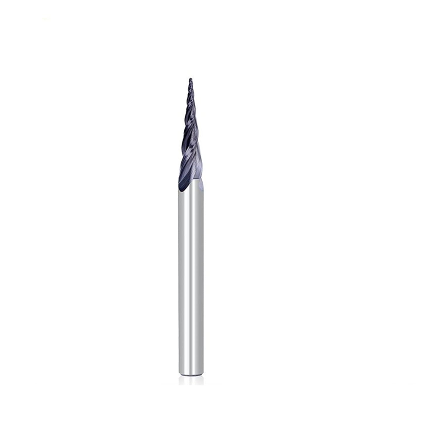 Carbide Ball Nose End Mills R0.4 3 Flute Tapered Mill 1/4" Shank Milling Tool CNC Wood Cutter