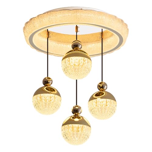 Lustre LED or dimmable 3 couleurs à hauteur réglable pour salle à manger