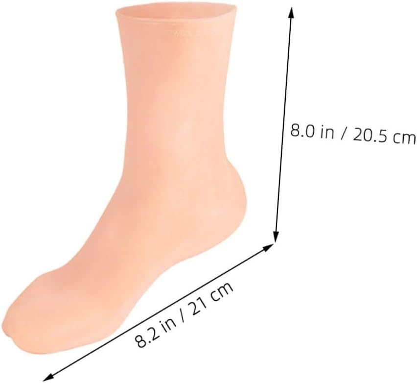 Overnight Moisturizing Lotion Socks for Dry Feet, 1 Pair Size L (40-44) Skin Color Silicone Gel Socks with Honeycomb Cushioning for Foot Care and Pressure Relief