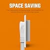 White Extension Cord 10+ Ft 3-Prong 3-Outlet Extension Wire- Space-Saving Flat Angled for Indoor Use by Bindmaster- UL-Listed