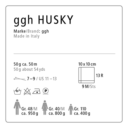 ggh Husky Schurwolle Mischung 50g, Dicke Wolle zum Stricken oder Häkeln, Farbe 047 - Mint – Bild 6