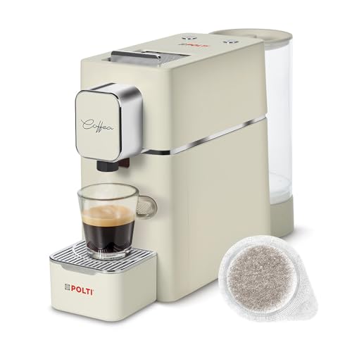 Polti Coffea S15C, Máquina de Café Espresso, Compatible con Monodosis E.S.E. de 44 mm, Depósito de 0,85 L, Presión de Bomba de 19 Bares, Color Crema