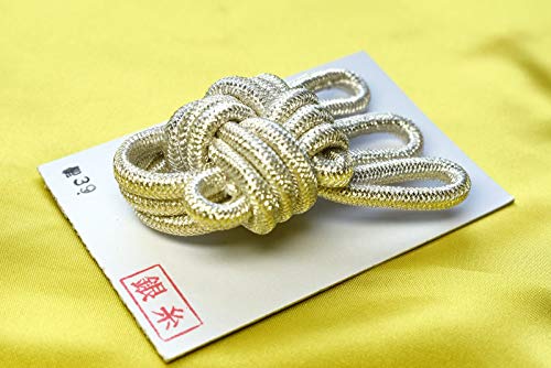 Silk Knot to hold strings for Japanese Shamisen Futozao thin neck (Silver) ????? ?? ?? (?)