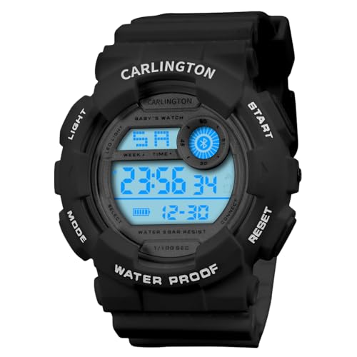 Image of Carlington Kids Digital Watch for Boys and Girls Age 3 to 14 Years Multicoloured Band with Alarm and Date Display - 9121