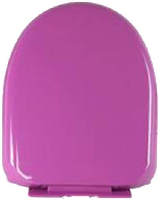 Colourful Toilet Lid, Mute Hinge, Ultra Resistant Cover (White 35.4 * 42.3CM, Purple 36 * 45.8CM)