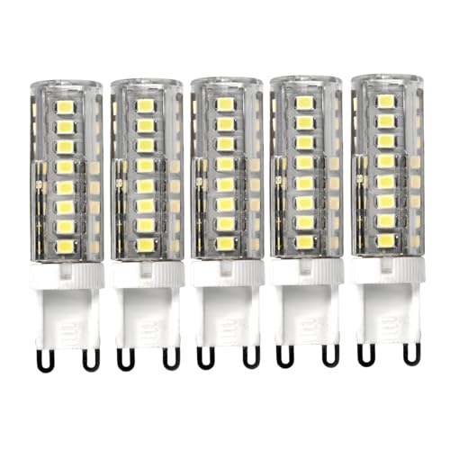 JANDEI - Lot de 5 ampoules LED G9, 6W, blanc naturel 4200K, 400 lumens, angle de 360 degrés, non dimmable.