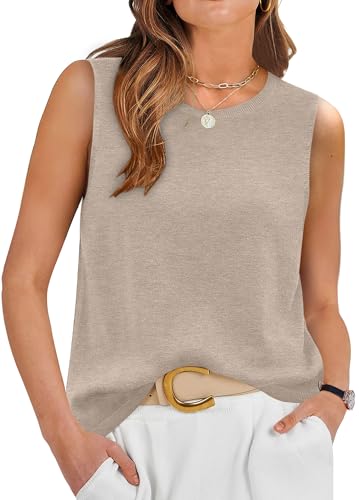 XIEERDUO Women Fall Clothes Crewneck Sweater Vest Women Sleeveless Ribbed
