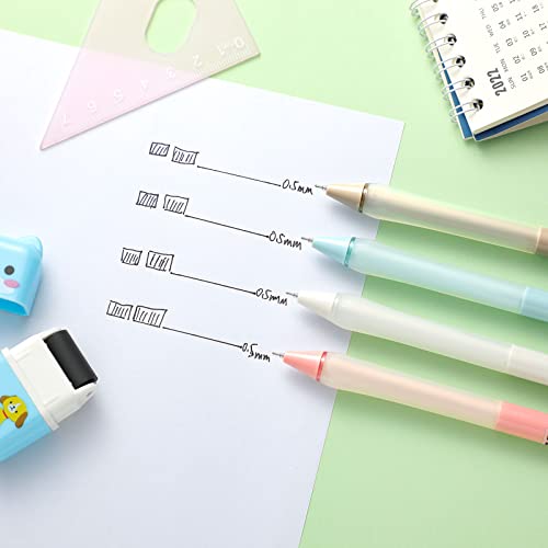 Retractable Ballpoint Pens Fine Point 0.5Mm Black Ink Pens Cute Writing Pen With Soft Comfort Grip For Men Women Smooth Writing Office School Supplies, 12 Pcs, 4 Colors #TOP4
