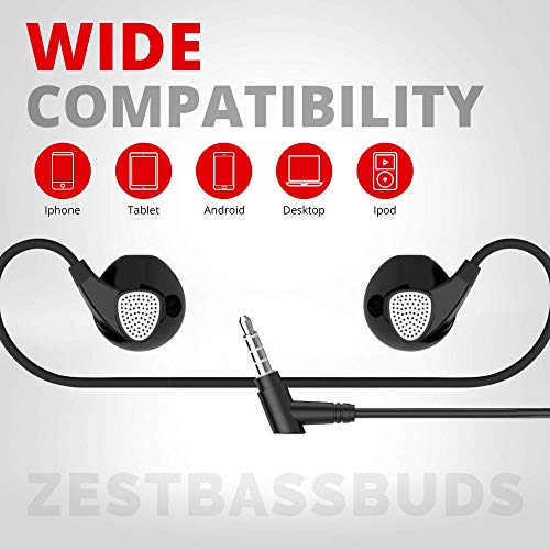 Image of Pebble Zest BassBuds Heavy Bass Ear-Pod Design Wired in Ear Earphones with mic (Black)