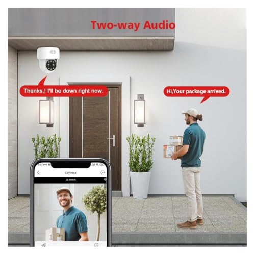 Cámara de vigilancia WiFi para exterior con visión nocturna a todo color y 128G 6