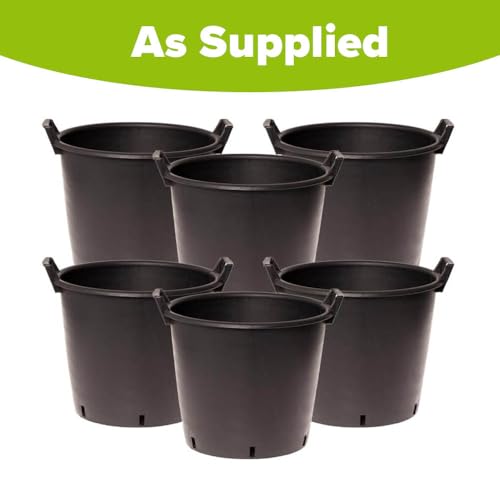 YouGarden - Heavy Duty 30L Plant Pots (Pack of 6) 40cm Diameter - Plastic Planters for Outdoor Plants - Large 15.7' Flower Pots for Gardens - Perfect for Flowers, Vegetables & General Use