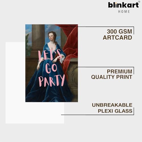 Image of BLINKART Framed Photo - Lets Go Party | Altered Art Theme | Motivational & Inspirational Wall Art Poster for Home, Bedroom, Living Room, Office, Hotel & Gifting - 12x8 Inch