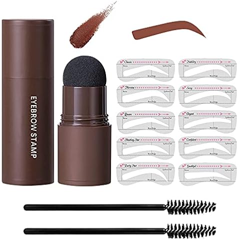 LOKFAR Eyebrow Stamp Stencil Kit with Natural Ingredients and New Lid Dip Design Cover