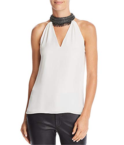 Ramy Brook Womens Raelyn Halter Blouse Top, White, Small