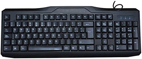 Pack of 5 KB-US9851S USB Wired 108-Key Spanish Keyboard (Black)