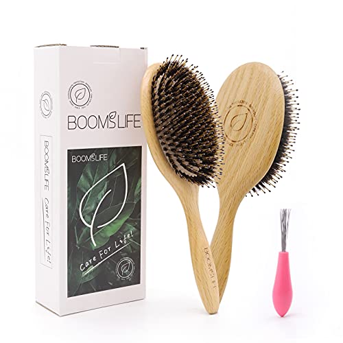 Hair Brush USA Oak Wood Hair Brush Boar& Nylon Bristle Hairbrush for Long Short Thick Thin Curly Straight Wavy Dry Hair,Big Paddle Brush Wooden Brush for Women Men and Kids,No More Tangle, Giftbox Included. Hair Brush USA Oak Wood Hair Brush Boar& Nylon Bristle Hairbrush for Long Short Thick Thin Curly Straight Wavy Dry Hair,Big Paddle Brush Wooden Brush for Women Men and Kids,No More Tangle, Giftbox Included.