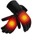 QILOVE Heated Gloves, Rechargeable Heated Gloves for Men or Women, 3.7V 2200mAh Electric Heated Gloves, Waterproof Winter Warm Gloves for Outdoors Work, Riding, Ski, Snowboarding, Hiking, Cycling