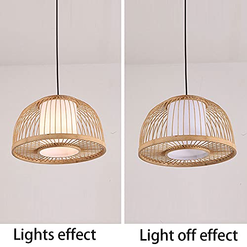 Suspension en Bambou MOCHAMIK - Lanterne Rustique E27 40x23cm - 5