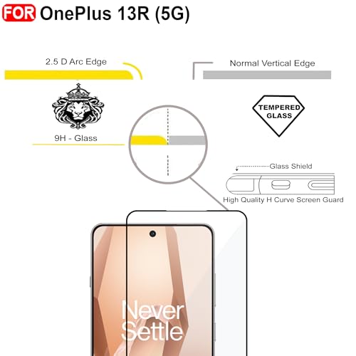 Image of CEDO Tempered Glass for OnePlus 13R (5G) | Screen Protector Full HD Quality Tempered Glass Anti-Scratch Edge to Edge Coverage with Easy Installation Kit (Black)