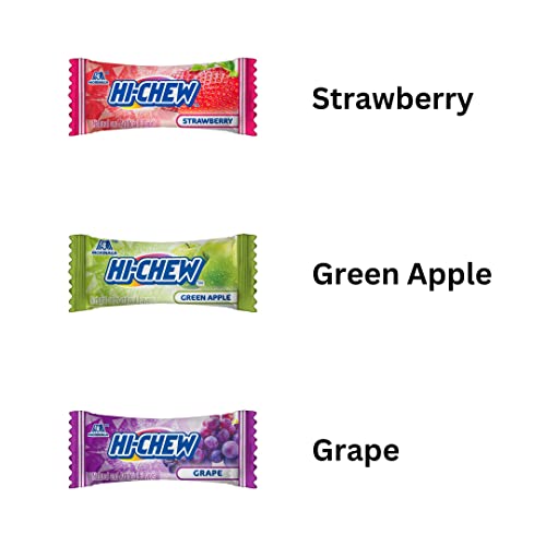 HI-CHEW Original Mix, 6 Bags, 3.53oz each - Strawberry Green Apple Grape - Unique Fun Soft & Chewy Candy - Immensely Juicy Fruity Candy Flavors - Individually Wrapped for Sharing