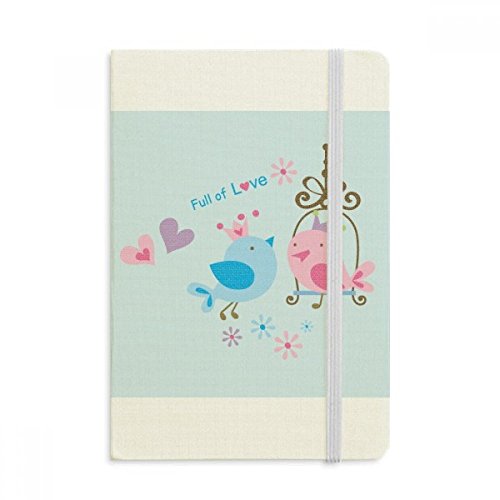 Couverture souple tissu pour ce carnet A5 illustration oiseaux de luxe