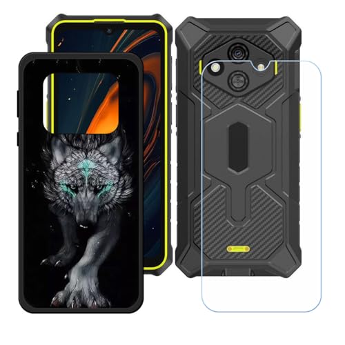 BMPNLSZ �K�p Ulefone RugKing 3 Pro�p+HD�����K���X�ɓK�����ėpTPU�P�[�X�A�V���J�Q���P�[�X�o���p�[�ی�o�b�N�P�[�X-Ulefone RugKing 3 Pro�p�ɓK����9�d�x�X�N���C�u�h�~�X�N���[���v���e�N�^(6,56")