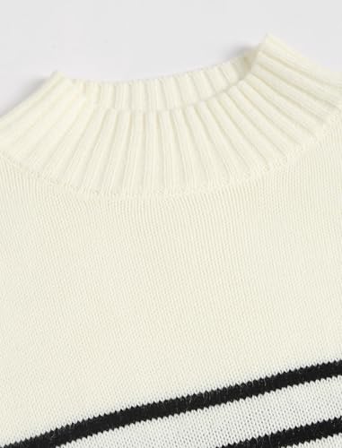 Image of ZAFUL Women's Cropped Turtleneck Sweater Lantern Sleeve Ribbed Knit Pullover Sweater Jumper