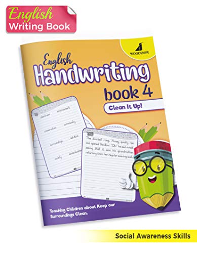 Image of English Handwriting Practice | Normal Font | English Writing Book 4 - Clean Surroundings Story Writing for Kid | Activities - Colouring and Crosswords [Paperback] Woodsnipe Publishing House