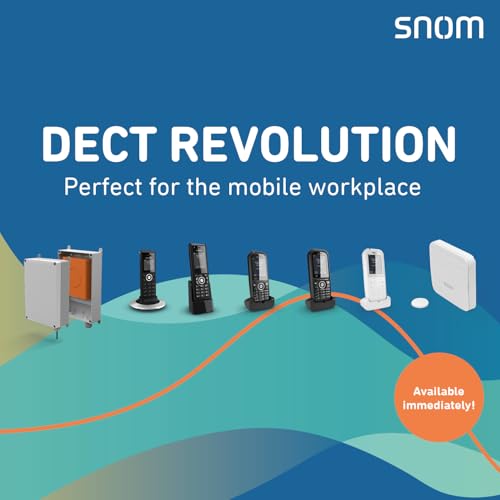 Snom M70 IP DECT Robustes Mobilteil EU / USA, VoIP, SIP, Bluetooth, HD, Alarmschlüssel, Vibration, Perfekt für den Außenbereich, Stürze von bis zu 2 Metern, Schwarz, 00004423