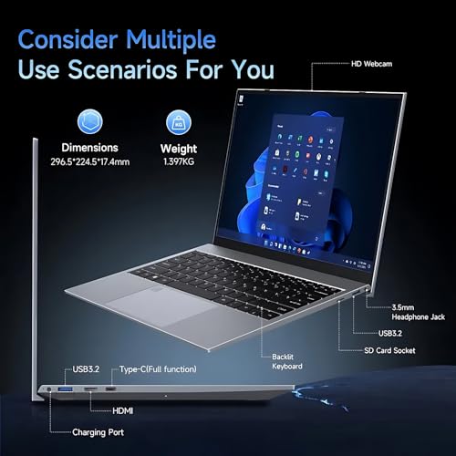 Image of BLUEING Laptop Computer, 13.5 inch IPS 2256 x 1504 Display, Quad-Cores Core i7-1065G7(Up to 3.9GHz), 8GB LPDDR4 RAM 256GB SSD, WiFi 6, Type-C, Fingerprint, Backlit KB