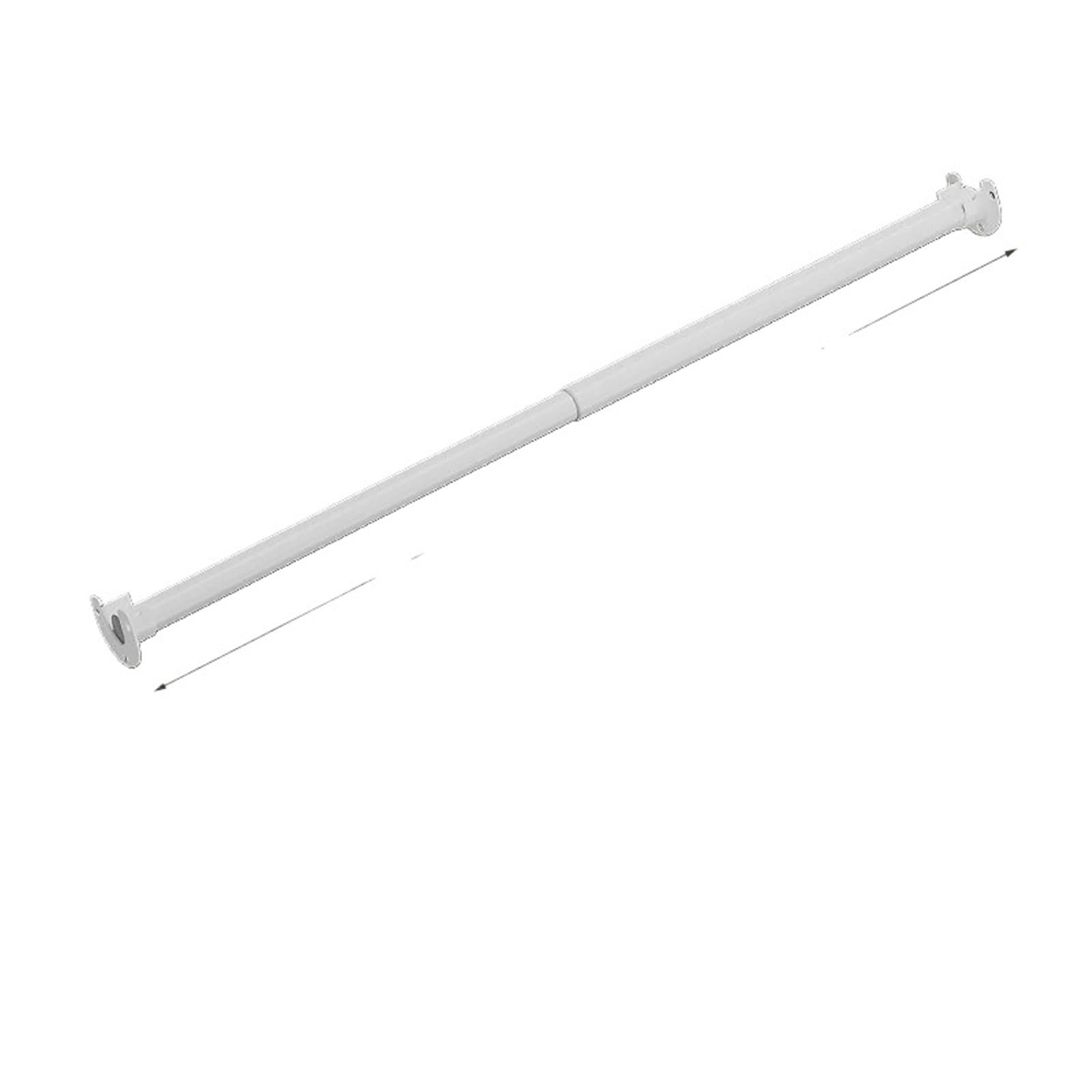 Telescopic Curtain Pole Useful Extendable Stainless Steel Wardrobe Clothes Rod Adjustable Closet Rail Pole Curtain Telescopic Hanging(White70-100cm)