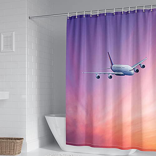 ZDDWLDL 4-Teilig Duschvorhang Set Mit Rutschfesten Teppichen Toilettendeckel Und Badematte Wasserdicht Farbfest Schimmel… – Bild 5