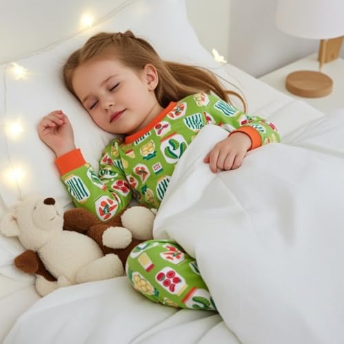Image of PATPAT Toddler & Kids Pajama Sets with Bamboo Viscose, Snug Fit Pjs for Girls, All-Season Comfort Sleepwear, Ages 2-12 Years
