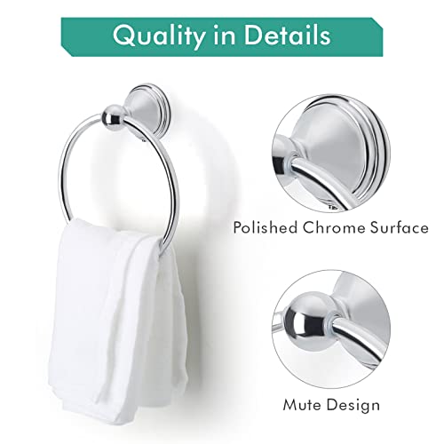 Filta Towel Ring For Bathroom Wall, Polished Chrome Bathroom Hand Towel Ring, Rustproof Bath Towel Ring, Round Towel Holder 1 Pack #TOP4