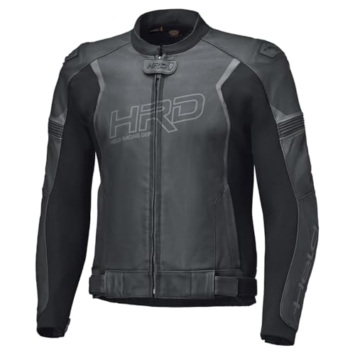 Held Street Rocket 4 Top - Sport Leder Motorrad Jacke Herren - Soft-Rind Lederjacke, Level 2 D3O Protektoren - CE zertifizierte Motorradjacke AAA Schutzklasse - Air-Vent - Schwarz - Gr. 58/4XL