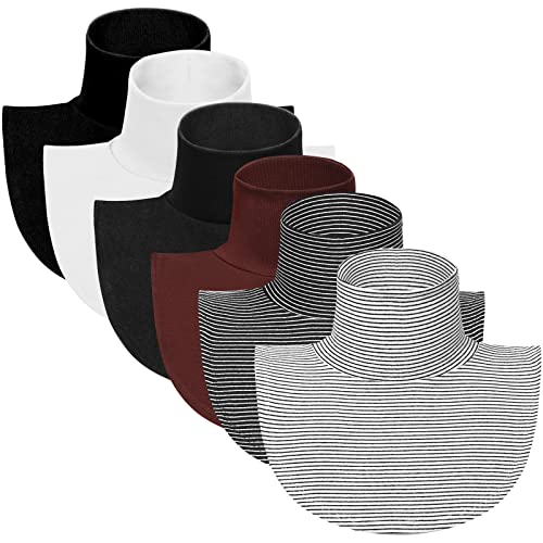 Satinior 6 Pcs Women Fake Collar Detachable Dickey Collar Solid Turtleneck Mock Turtleneck Dickey Half Blouse Collar For Girls Women (Multi Color) #TOP30