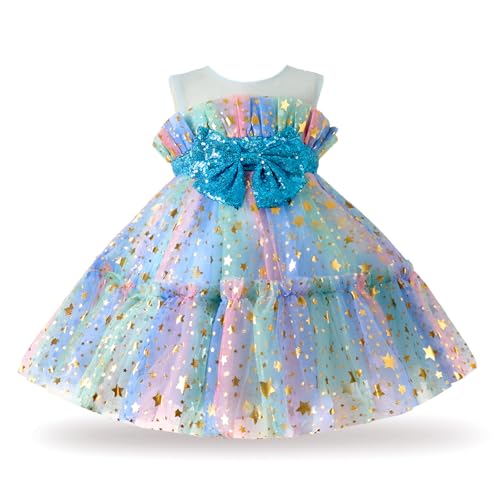 Robe de fille de fleur bébé en tulle et son bandeau assorti pour fête