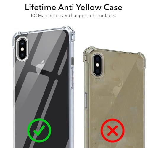 Image of Jkobi Shockproof Crystal-Clear Back Cover for Apple iPhone Xs Max (Anti Yellow Case | Drop & Camera Protection | Hard Polycarbonate)